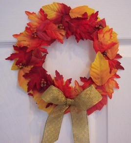 how to make an easy leaf wreath